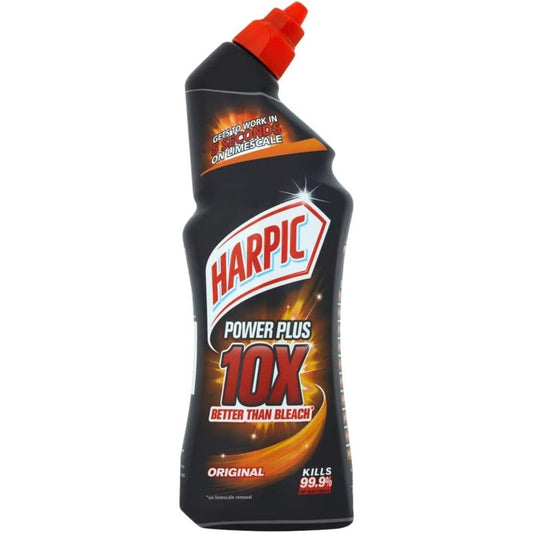 Harpic Power Plus Toilet Cleaner Original 680ml bottle front view for deep bathroom sanitation