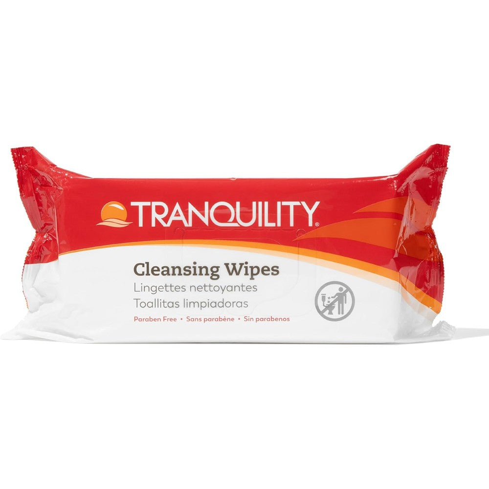 Tranquility adult size cleansing wipes front view package