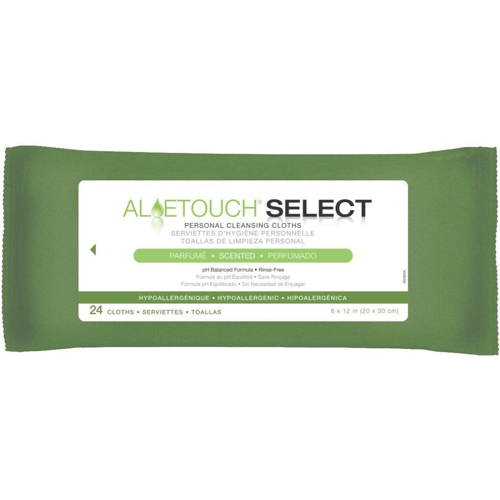 Medline AloeTouch Select Personal Cleansing Cloth Wipes front packaging