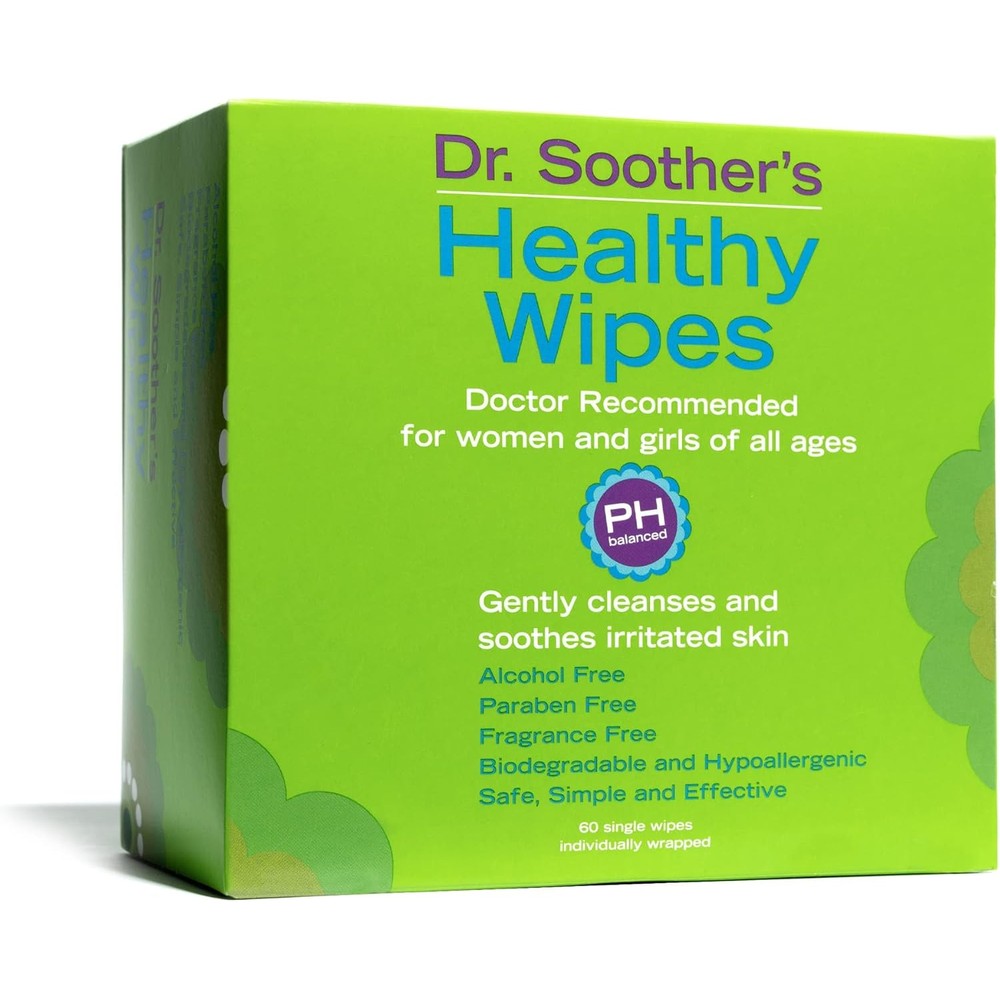 Dr. Soother's Healthy Wipes feminine hygiene box front view
