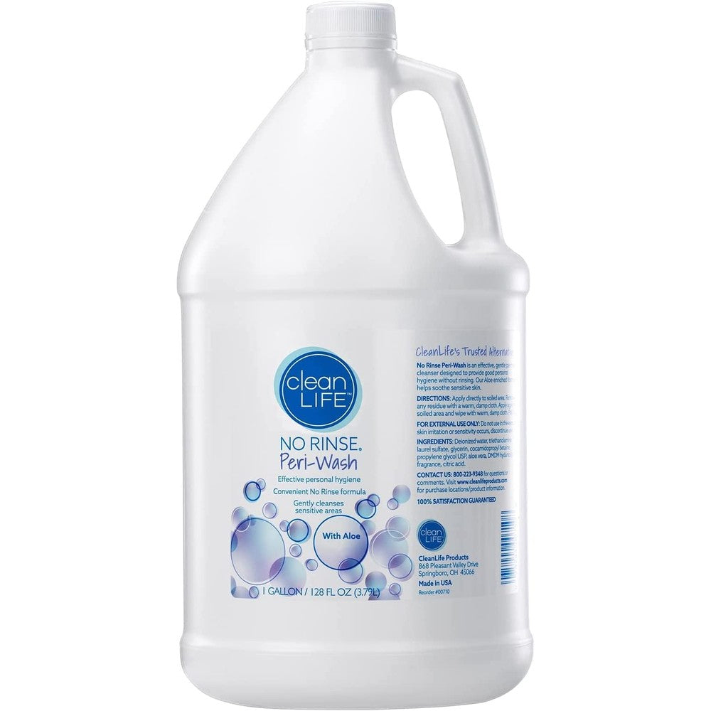 No Rinse Peri Wash 1 Gallon jug front view for perineal hygiene