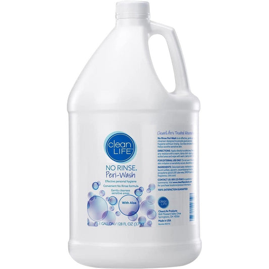 No Rinse Peri Wash 1 Gallon jug front view for perineal hygiene