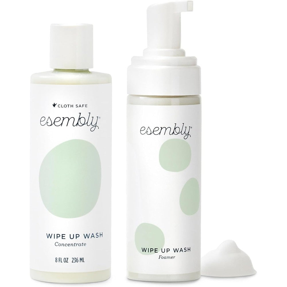 Esembly Wipe Up Wash Bundle front view showing foaming bottle and concentrate