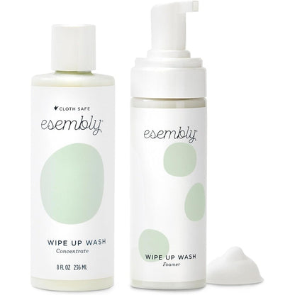Esembly Wipe Up Wash Bundle front view showing foaming bottle and concentrate