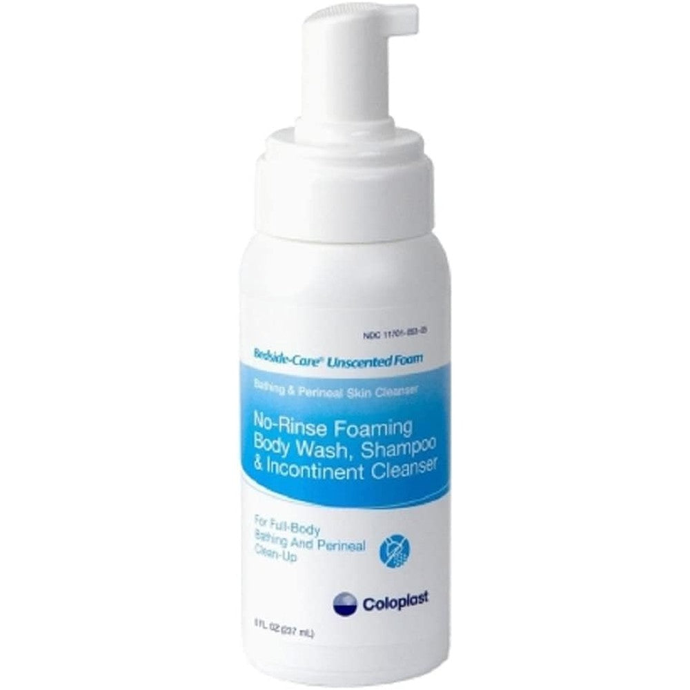 Coloplast Bedside Care Foam Cleanser bottles front view for patient hygiene
