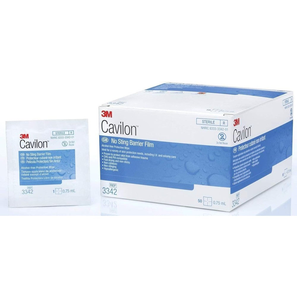 3M Cavilon No Sting Barrier Film Box of 50 Wipes Front View