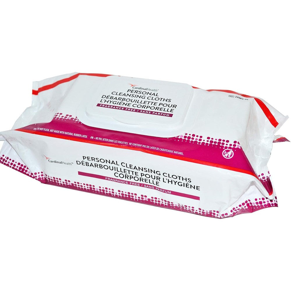 Cardinal Health 2AWU-96 personal cleansing wipes front view package
