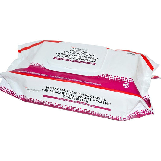 Cardinal Health 2AWU-96 personal cleansing wipes front view package