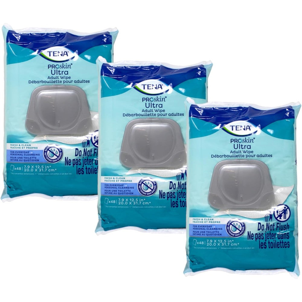 Tena ProSkin Ultra Adult Wipes pack front view