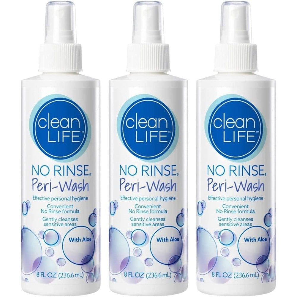 No Rinse Peri Wash 8 Fluid Ounce spray bottle set of 3 front view