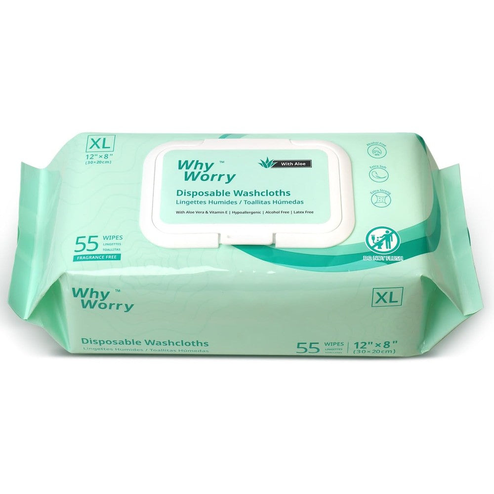 AllSett Health WhyWorry adult wet wipes front view packaging