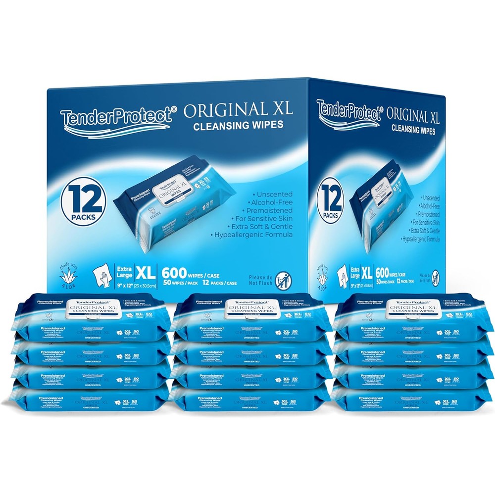 TenderProtect Original XL Premium Adult Wipes front view