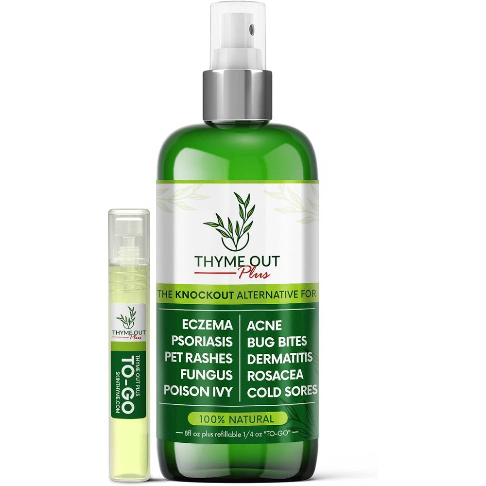 Thyme Out Plus eczema and psoriasis treatment spray bundle front view authentic USA import