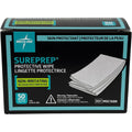 Medline SurePrep Skin Protective Barrier Wipes front view of the 50 count retail packaging box