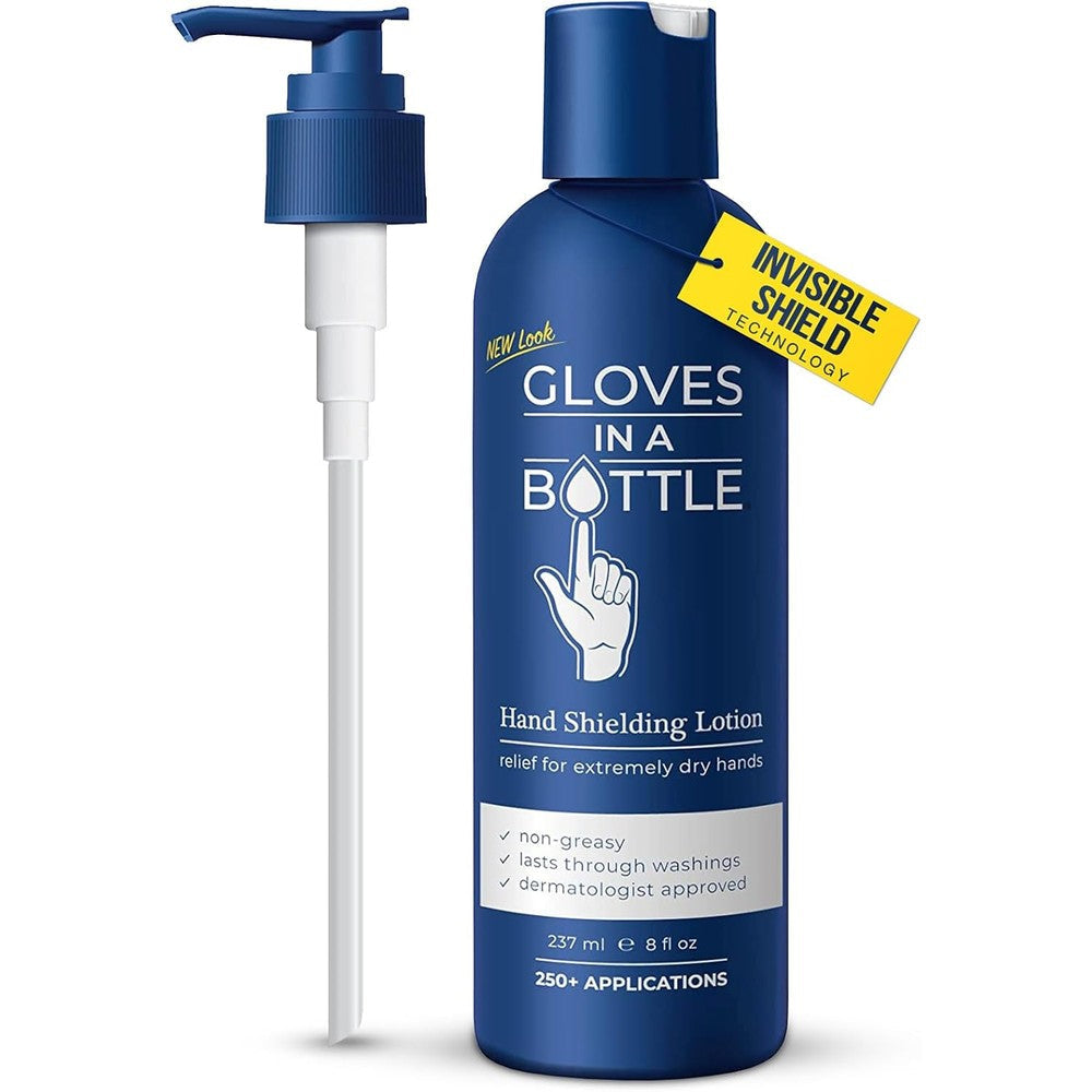 Gloves In A Bottle Psoriasis Eczema Relief Cream 8 ounce front view for dry skin barrier protection.