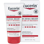 Eucerin Eczema Relief Flare-Up Treatment 5 Ounce tube front view for instant itch relief.