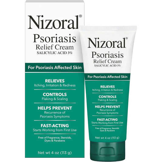 Nizoral Psoriasis Relief Cream 4oz tube for itching and redness