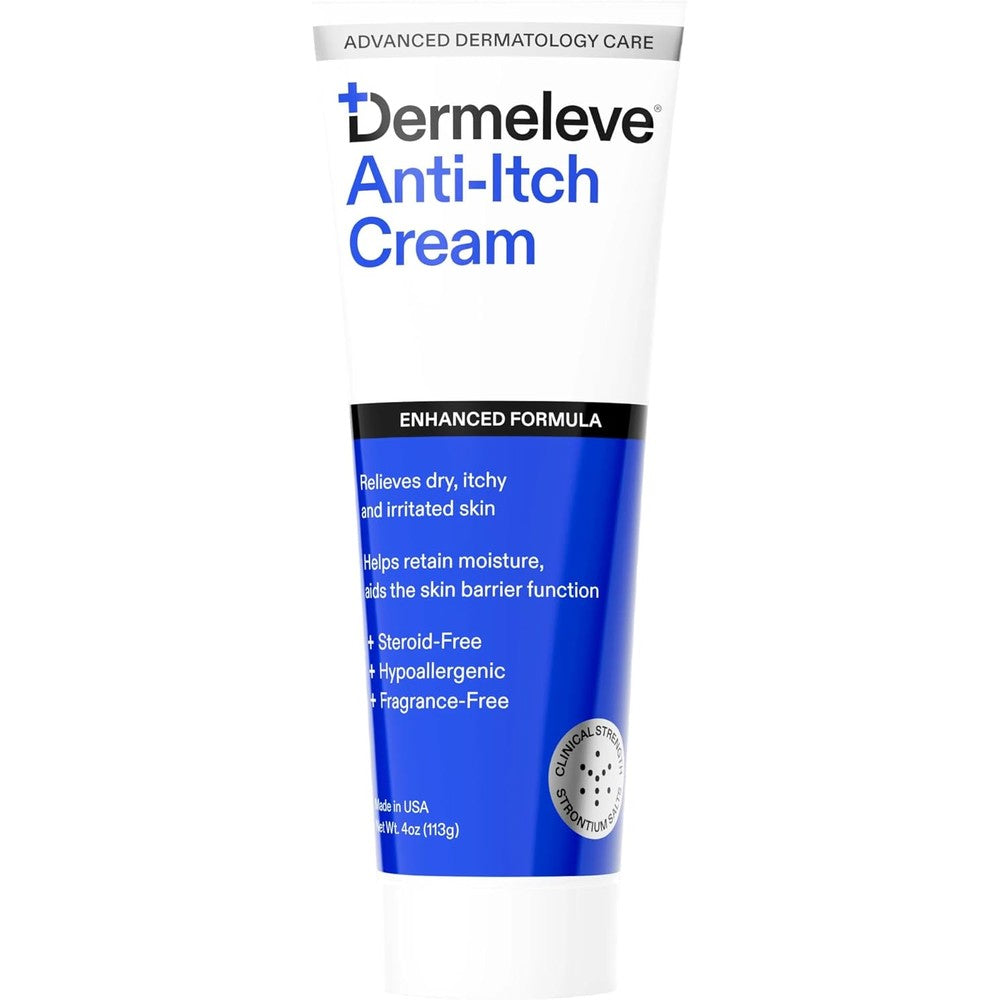 Dermeleve Steroid Free Anti Itch Cream front view package on white background