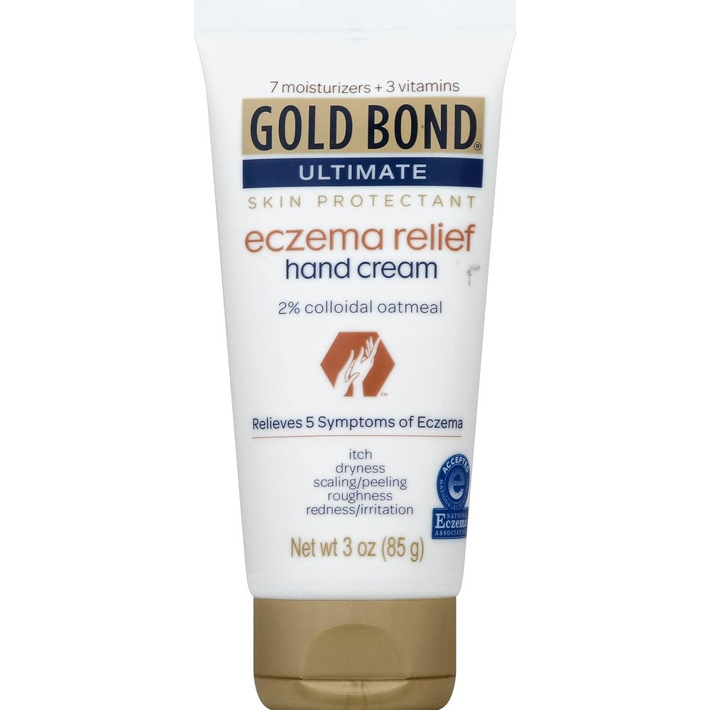 Gold Bond Medicated Eczema Relief Hand Cream three ounce tube front view