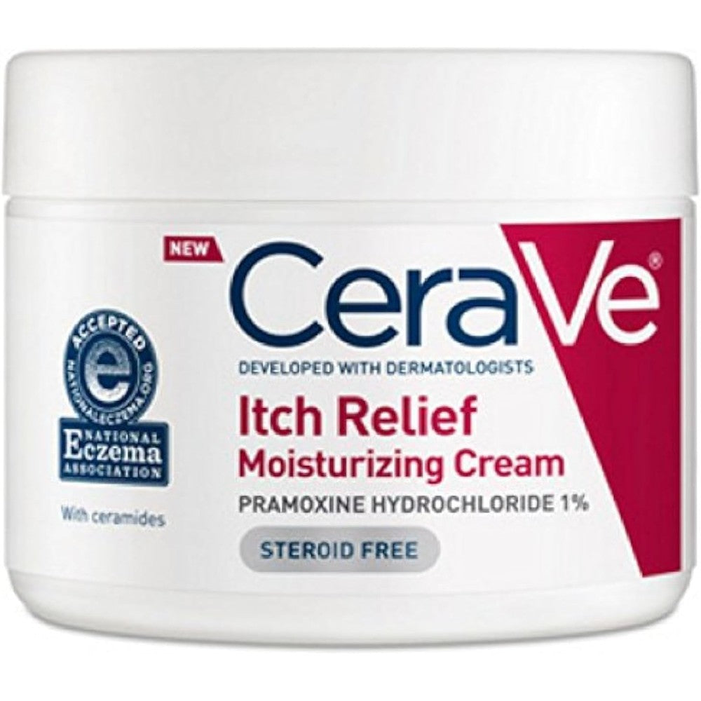 CeraVe Itch Relief Moisturizing Cream 340g front view packaging for dry skin relief