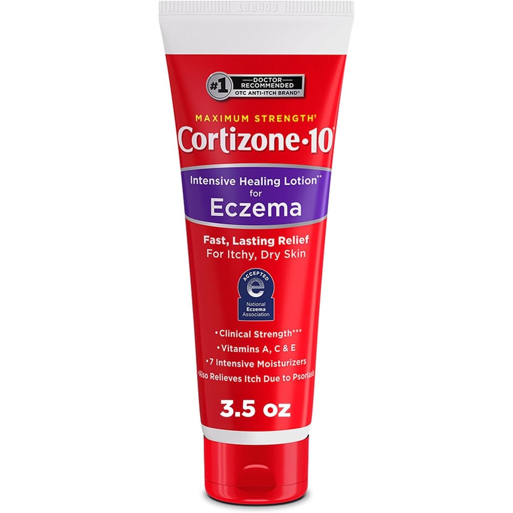 Cortizone-10 Maximum Strength Intensive Healing Itch Relief Lotion for Eczema front view packaging