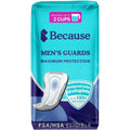 Because Premium Guards for Men front packaging view authentic USA import bladder control liners