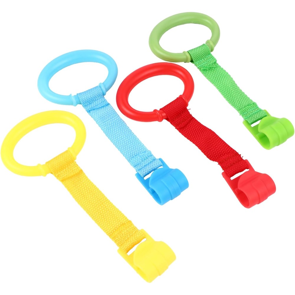 Imikeya baby playpen pull up rings front view standing assistant