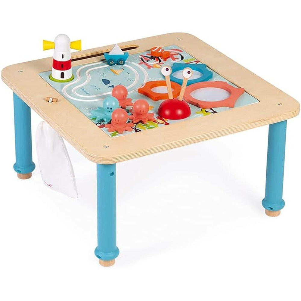 Janod 14 Piece Wooden Progressive Activity Table front view