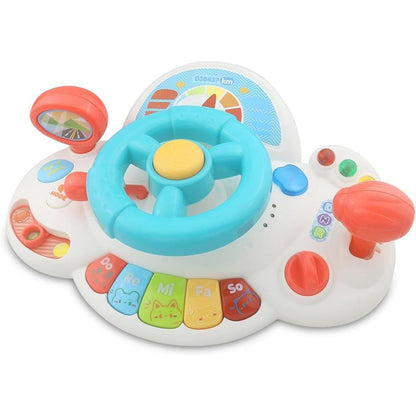 Caterbee baby turn and learn driver steering wheel toy white front view