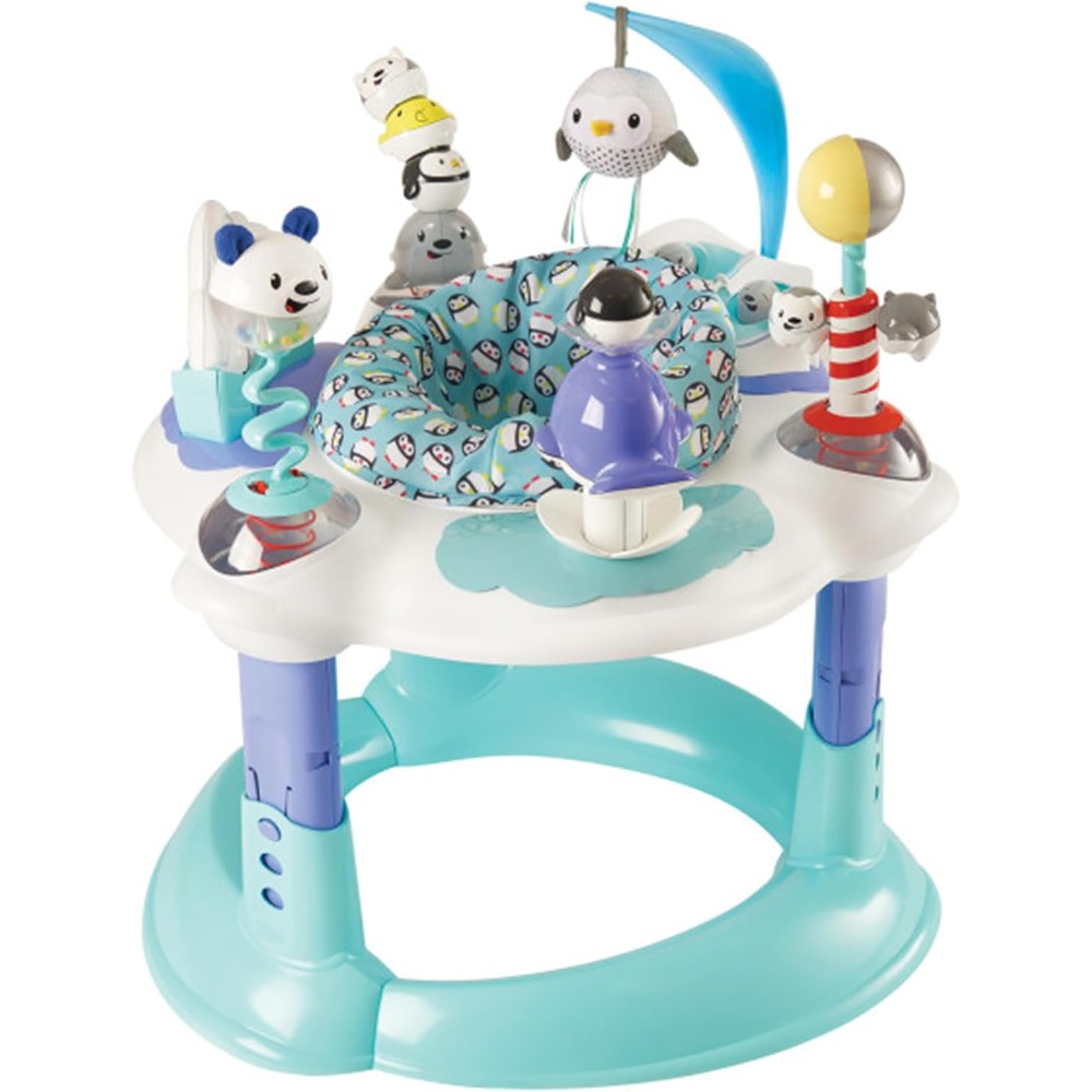 Evenflo ExerSaucer Polar Playground front view with toys
