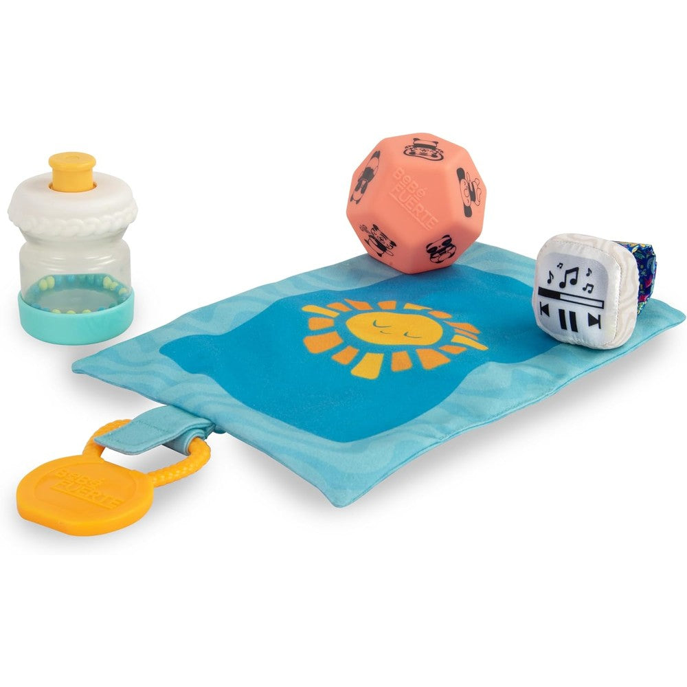 Bebé Fuerte Let's Move Giftset front view with all toys