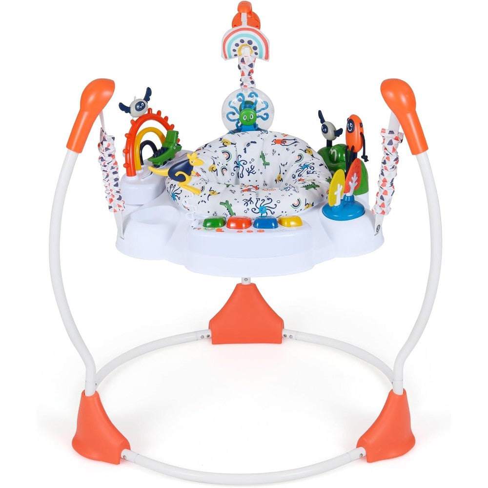 BABY JOY Baby Activity Center front view orange jumper for infants