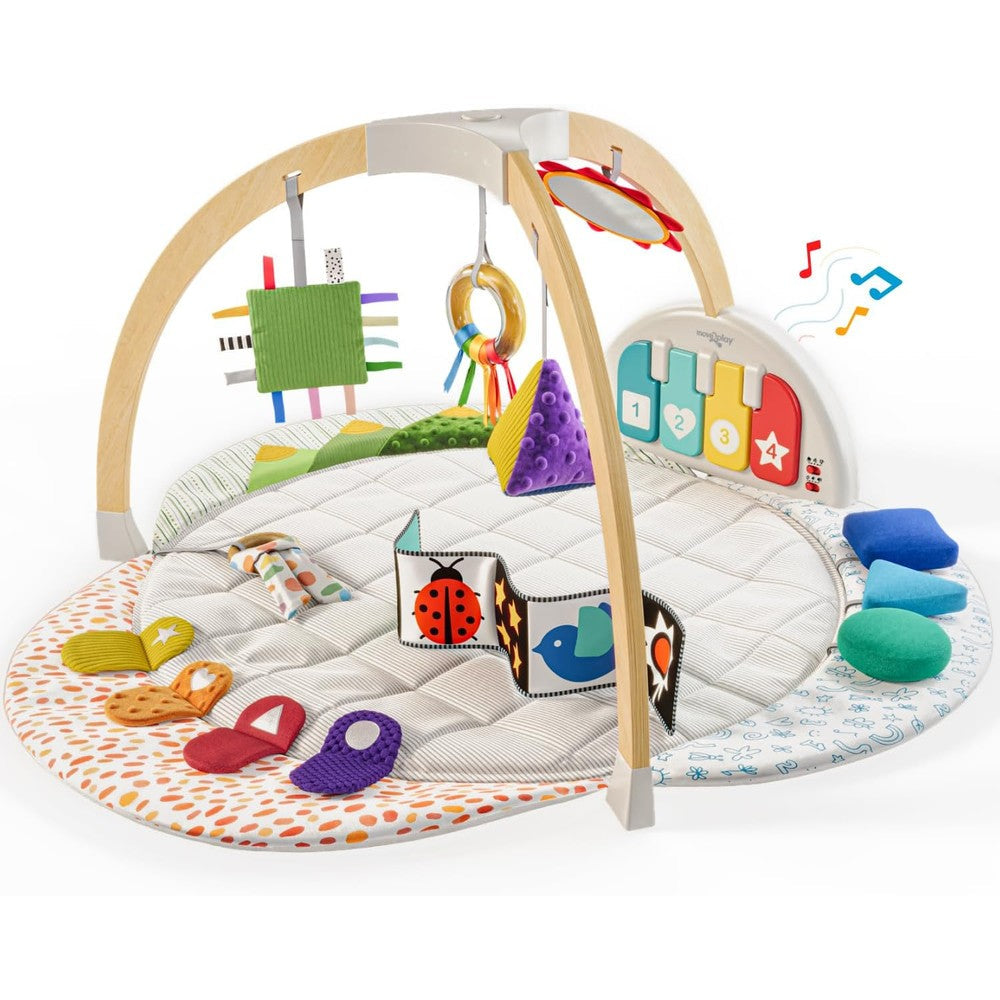 Move2Play Montessori wooden kick and play baby gym front view