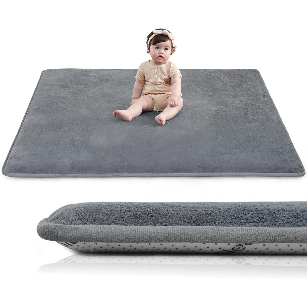 Huloo Sleep Baby Play Mat front view in dark grey