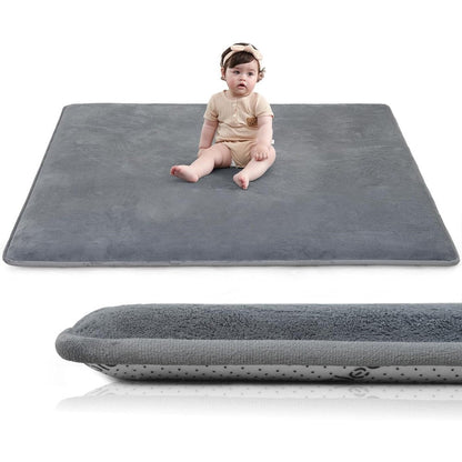 Huloo Sleep Baby Play Mat front view in dark grey