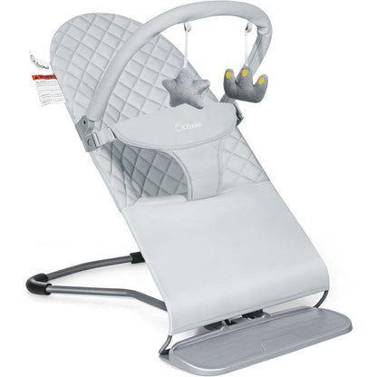 Orzbow portable baby bouncer grey front view