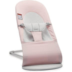 BabyBjorn Bouncer Balance Soft front view in light pink and grey