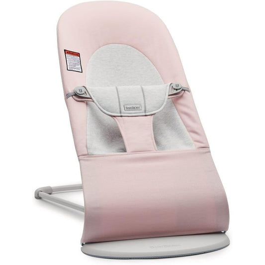 BabyBjörn Bouncer Balance Soft in Light Pink and Grey front view