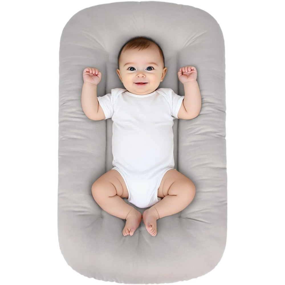 Boxigo Easyforall baby lounger front view in grey