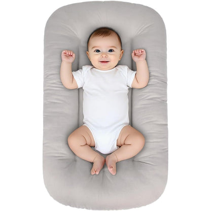 Easyforall bionic organic baby lounger front view grey