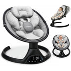 Lulabelle infant electric baby swing front view with black finish
