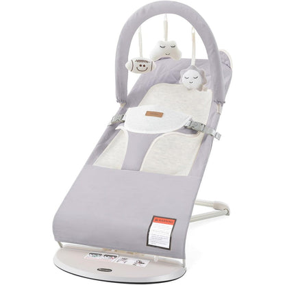 Susomx foldable infant bouncer seat front view grey