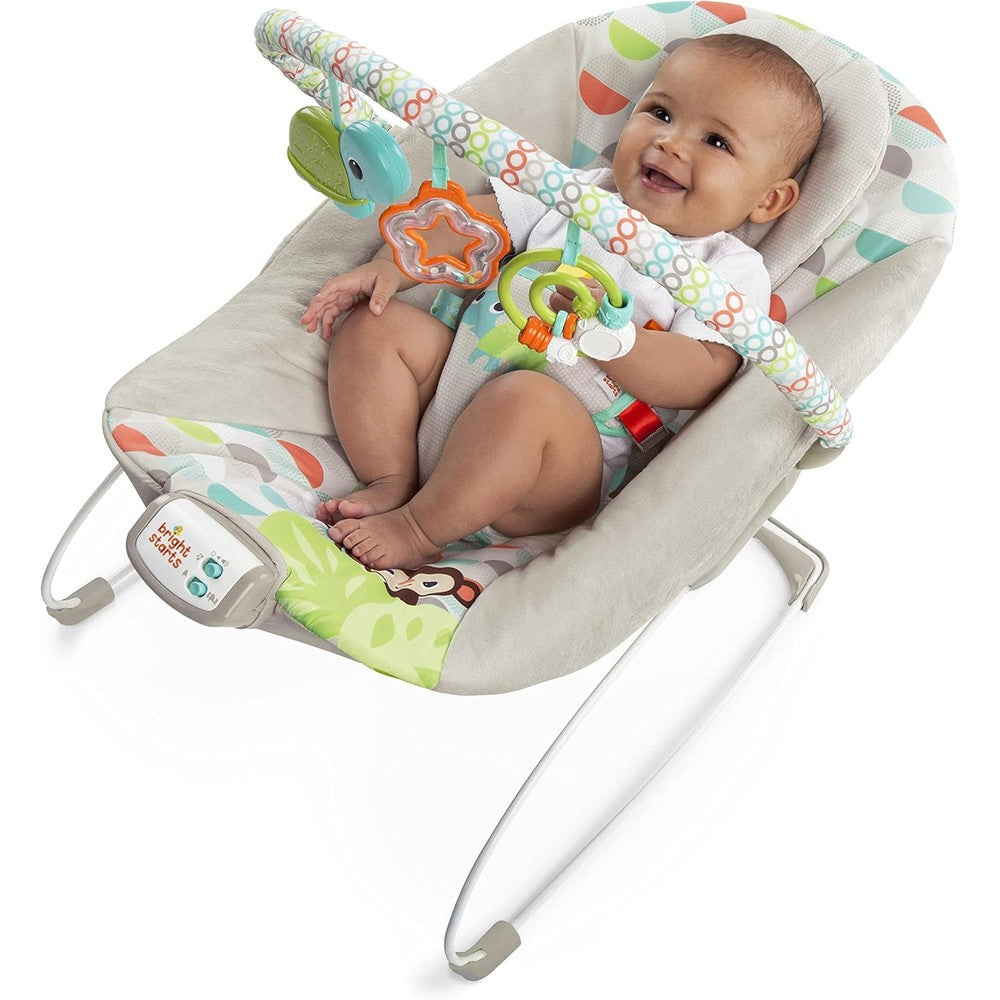 Bright Starts Happy Safari baby bouncer front view
