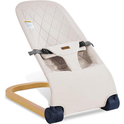 Winchild portable baby bouncer in beige front view