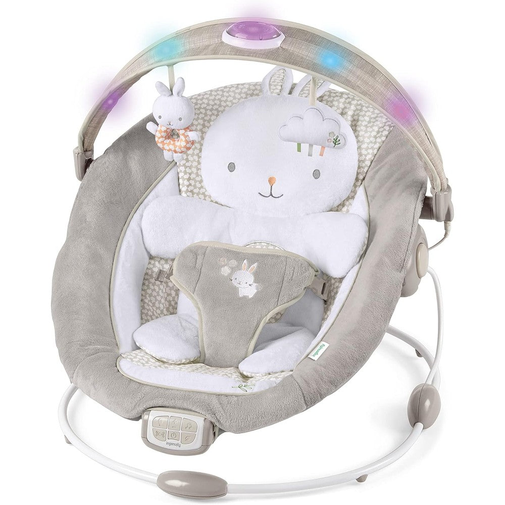 Ingenuity InLighten Baby Bouncer Twinkle Tails bunny front view