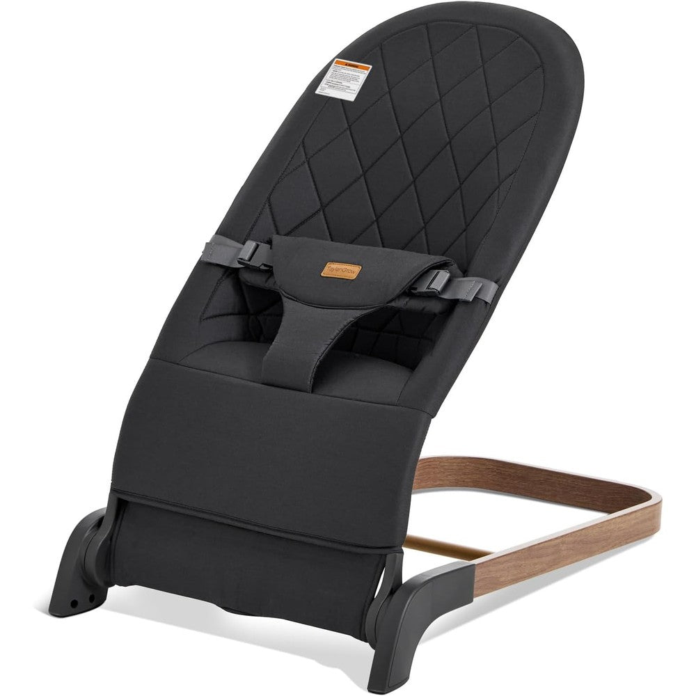 Taylengrow baby bouncer front view in charcoal gray