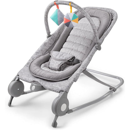 Summer Infant 2-in-1 Bouncer and Rocker Duo front view light gray tweed
