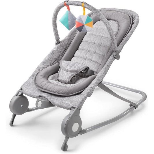 Summer Infant 2-in-1 Bouncer and Rocker Duo front view light gray tweed