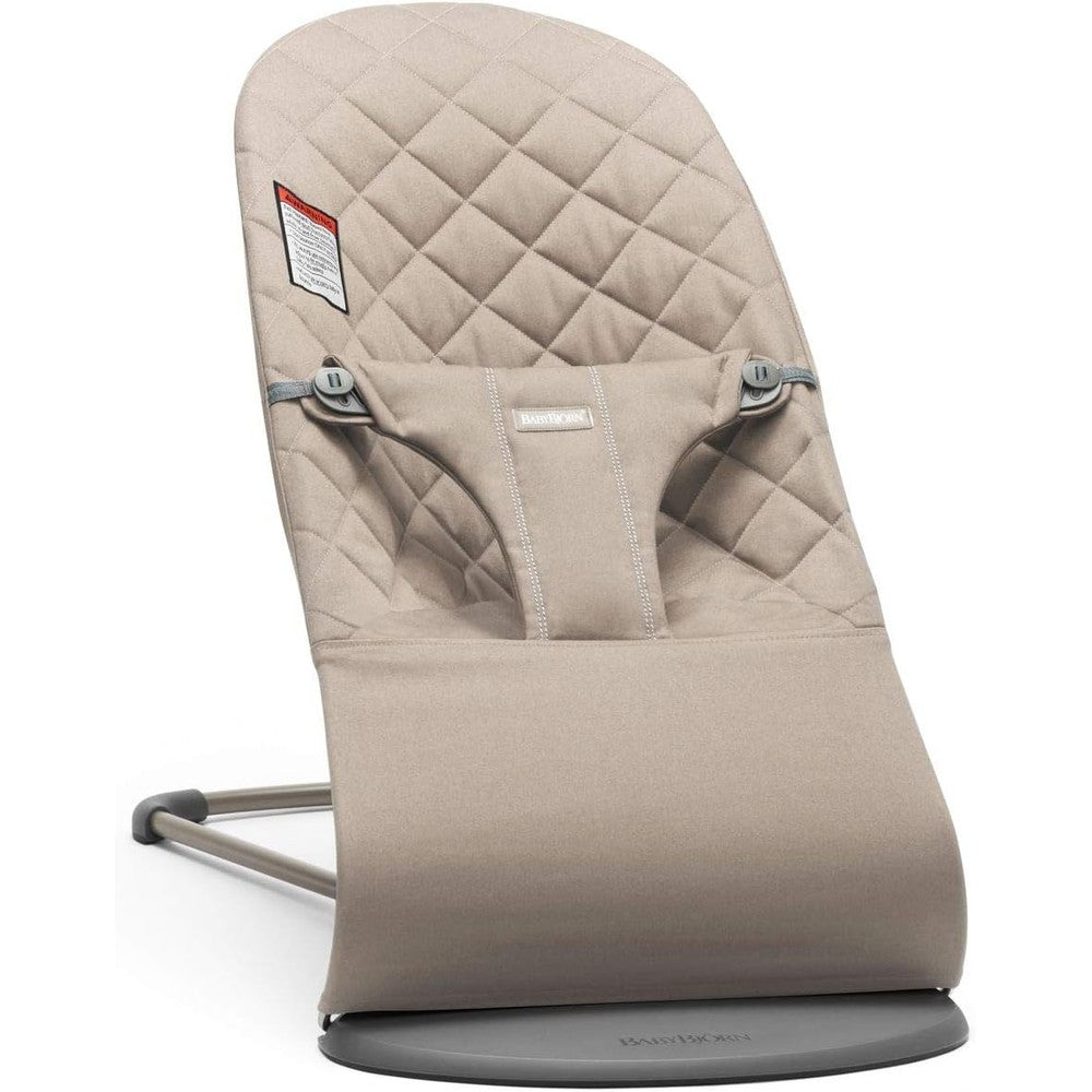 Babybjorn bouncer bliss sand gray front view