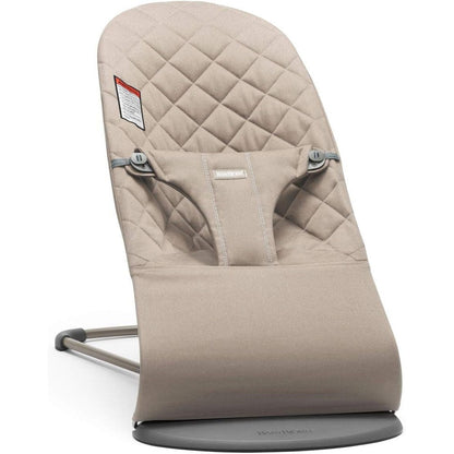 BabyBjörn Bouncer Bliss Sand Gray woven fabric front view